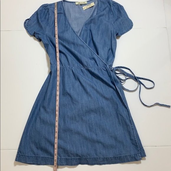 NWT Madewell Denim Wrap Spring Dress Small - Picture 9 of 11